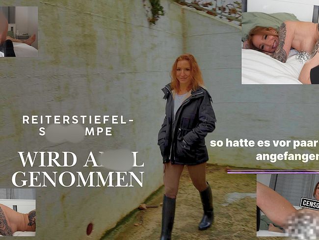 Reiterstiefel-Schlampe lässt sich ars** quasi entju**fern