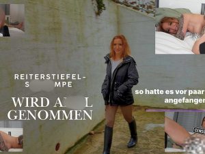 s*xy Rachel Porno Video: Reiterstiefel-Schlampe lässt sich ars** quasi entju**fern